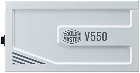 Cooler Master V550 Gold V2 Zasilacz ATX do Komputera PC z Wtyczką EU - W Pełni Modułowy, 550W, 80 PLUS Gold, Cichy Wentylator FDB 135mm, Tryb Półpasywny, 10 Lat Gwarancji, Kable 16AWG PCI-e - Biały