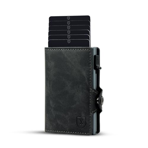 Xclusive Airtag Wallet for Men | Trifold RFID Wallet | Luxurious Card Holder & Minimalist Wallet with Money Clip | Blend of Luxury & Utility in Men’s Wallets | Dark Gray2