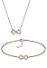 Produktbild Elli Damen-Halskette + Ohrringe Infinity 925 Sterling Silber rosévergoldet Swarovski Kristalle 45 cm 0906721316_45
