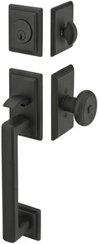 Emtek 4213W Hamden Handleset with Waverly Knob (Unlacquered Brass)