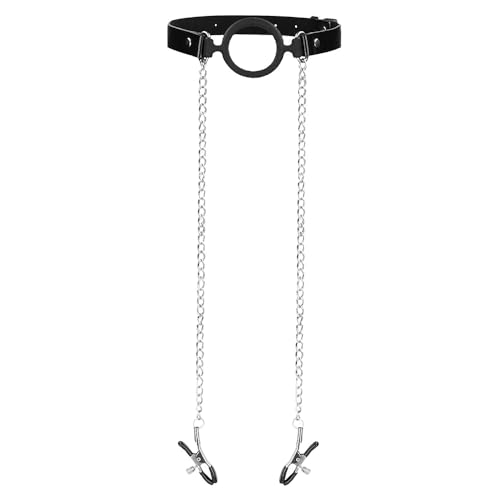 Shots Ouch! - O-Ring With Nipple Clamps - Black