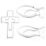 ★ 6 Stück Keksausstecher Set, Schöne formen fisch kreuz zum backen einer tauftorte, Plätzchenformen in Verschiedene Größen.