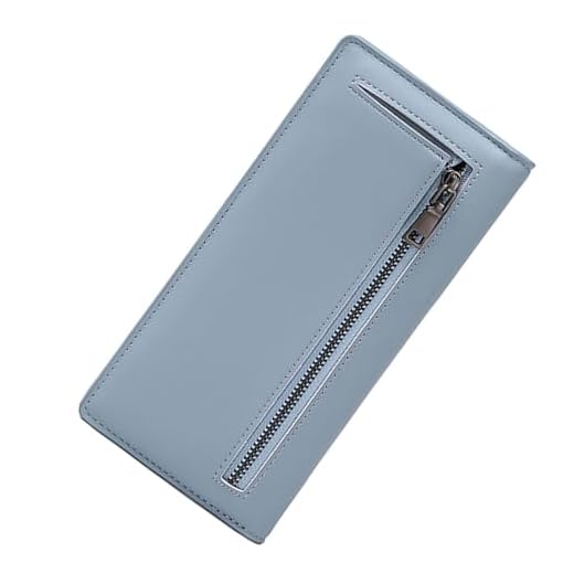 UGPLM Carteira feminina carteira minimalista mudança bolsa moda durável bolsa de couro do plutônio titular do cartão de crédito de negócios carteira de, Azul