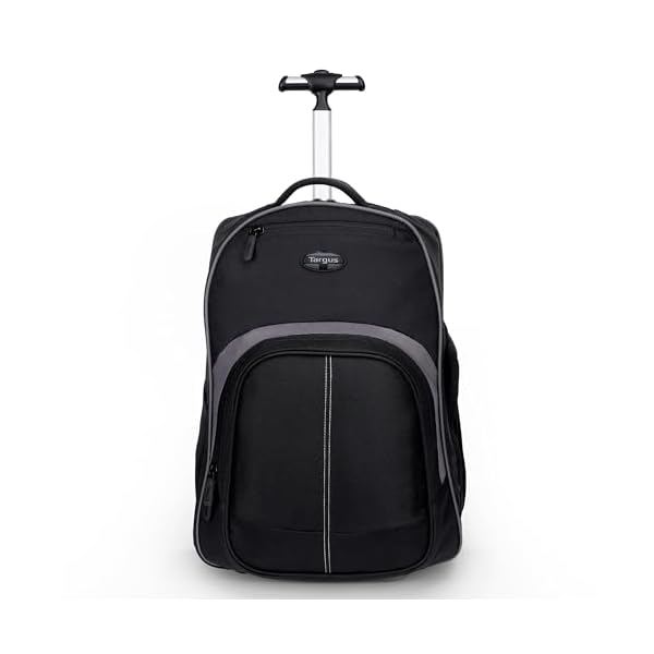 Targus 16 Inch Compact Rolling Backpack, Black - Wheeled Travel Bag, Fits Laptops Up to 16” and MacBook Pros up to 17” (TSB750US)