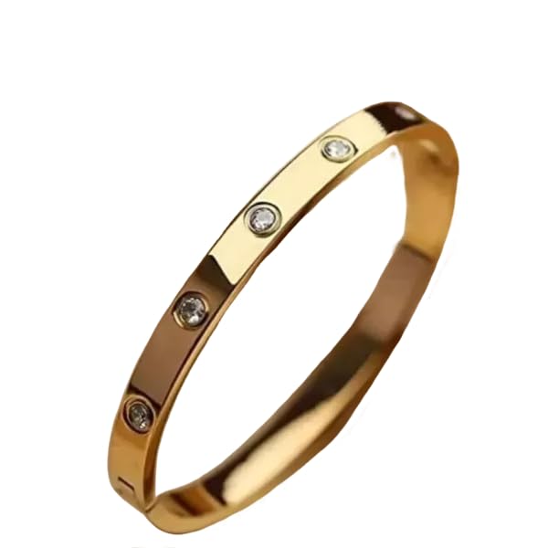 DJ || 4.00CT Round Cut Diamond Lab-Created Women Bangle Bracelet Engagement 14K Yellow Gold Plated 925 Silver For Your Love 7