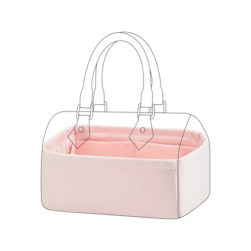 DGAZ Silk Purse Organizer Insert Fits LV Speedy 16/20/25/30/35/45 bags，Silky Smooth Bag Organizer，Luxury Handbag & Tote Shaper（Pink，SP16）