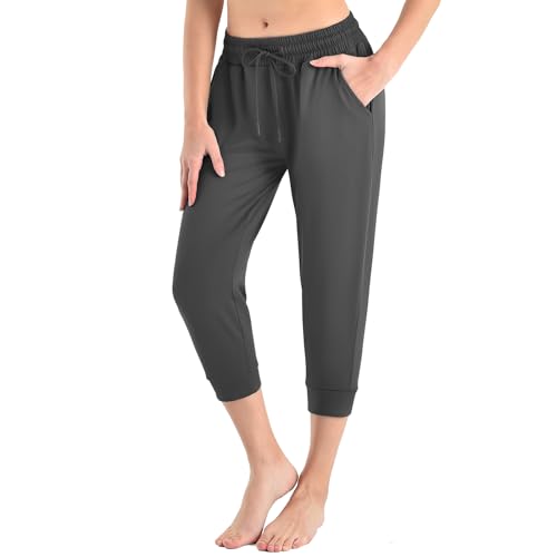 Image of CADITEX Womens Joggers with Pockets,Stretch Active Drawstring Sweatpants Women for Travel Workout Running