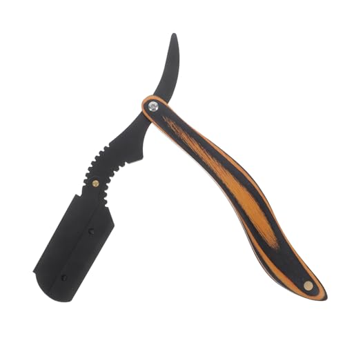 minkissy Manual Beard Shaver Barber Razor Men's Stainless Steel Haircut Body Hair Eyebrow Easy to Store Travel-Friendly