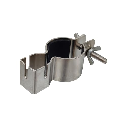 Hecis Pipe and Drape Clamps, Drape Support Clamp, 3 Way Extra Double Crossbar for Backdrop Stand Double Crossbar Pipe and Drape Kit and Flower Wall Backdrop (Iron Clamp, 2 Pack)