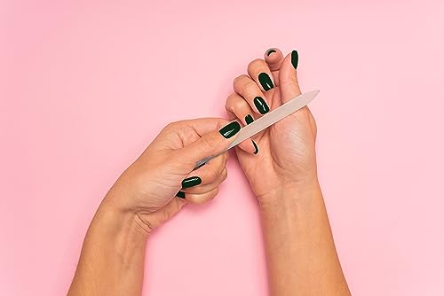 Srodha Lima de uñas de cristal, kit de 3 piezas, kit de preparación profesional para uñas naturales, de gel y acrílicas, doble cara con funda protectora - imagen 2