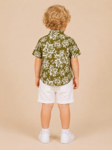Image of A.T.U.N. (ALL THINGS UBER NICE) Boys 100% Cotton Printed Shirt | Half Sleeve Smart Casual Shirt for Kids | Soft Breathable Button Placket Top for Boys