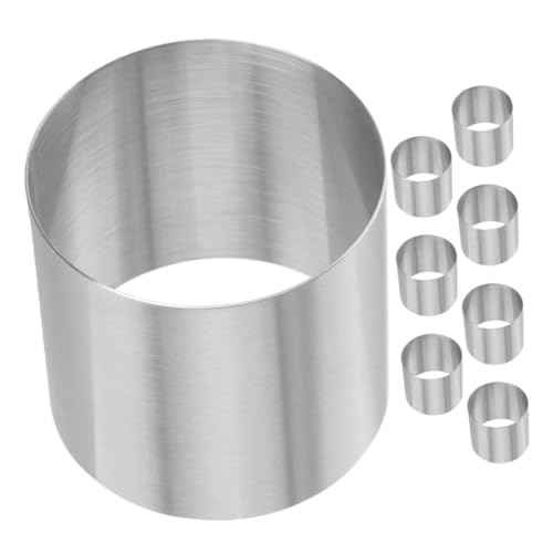 Cabilock 8 pièces Lot de Anneaux à Gâteau Ronds Acier Inoxydable Moules Mini Cercles pour Desserts Mousse et Pâtisserie DIY Moules Solides et Faciles à Démouler pour Cuisine