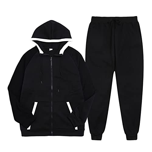 Survêtement homme 2 pièces de sport couleur unie vêtement gym et entraînement