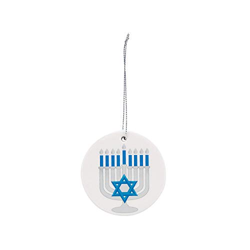 Hanukkah Menorah Ornament - Home Decor - 12 Pieces