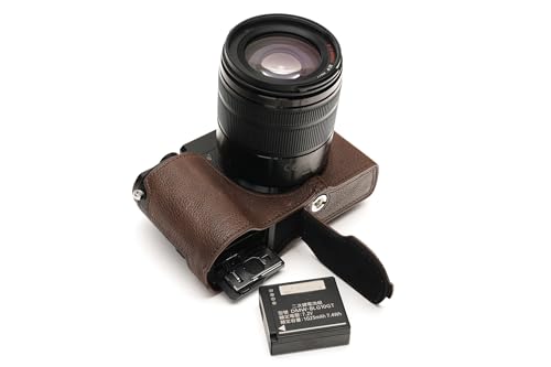 Housse Panasonic GX9 GX7 Mark III cuir véritable marron foncé