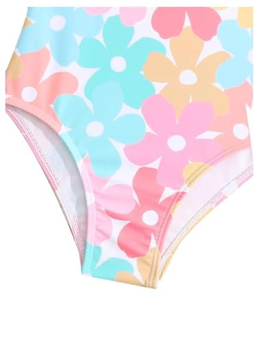 WDIRARA Toddle Girl's Floral Print Spaghetti Strap One Piece Swimsuit Beach Swimwear4