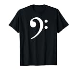 Kickazz Bass Player Tees Bass Note F Key T-Shirt - Bass Clef, Black, Men's Small, Short Sleeve, Classic Fit, Polyester 100%