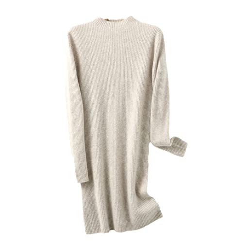 Robe tricotée 100% laine de cachemire pour femme, la douceur chaleureuse d'un hiver serein