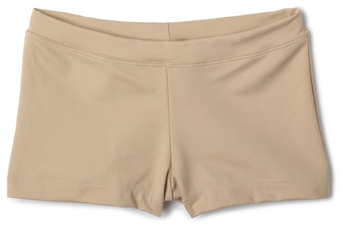 Capezio Short de cintura baixa com corte para meninos para meninas, Nude, 6-8