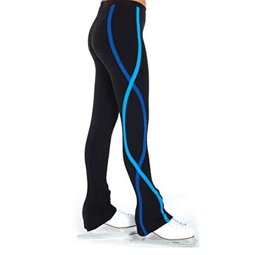 Leggings de patinage artistique pour femme, coupe droite, chaud, noir, pour patinage sur glace, vêtements de sport pour fille,Plus velvet a,3XS Cover