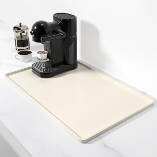 Rnivvi Silicone Coffee Mat, 12' x 19' Waterproof Raised Edge Coffee Bar Mats for Espresso Machine...