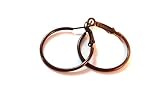 Color Hoop Earrings Simple Thin Hoop Earrings 1 Inch Hoop Earrings (Brown)