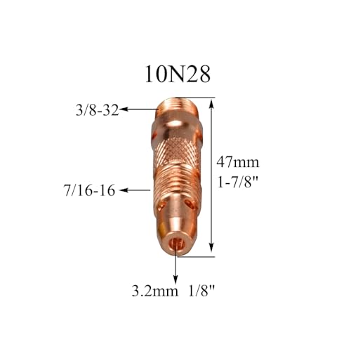 Image of RIVERWELD TIG Collet Bodies 10N25 10N28 1 /8 inch 3.2mm Assorted kit 15pcs | Fit DB PTA SR WP 17 18 26 TIG Welding Torch