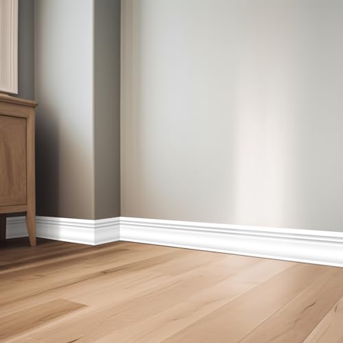 Briwooody 10 Pcs Wall Baseboard Molding Trim 39.4in x 3.11in Wainscoting Panels Wall Base Accent Cove Base Easy DIY Installation for Room Office, Installed with Glue Not Include by Briwooody - Image 4