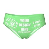 Custom Panties Customize Images or Text Personalized Panties Underwear with Photo Custom Sexy Funny Briefs Underwear for women Customize Gifts for Lover Wife Valentine Day 4X-Large Green