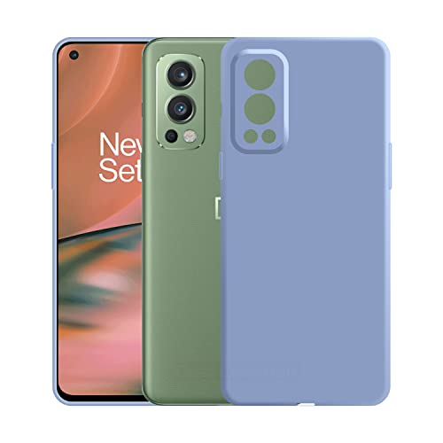 Image of Case Creation Liquid TPU Silicone Cover for Oneplus NORD 2 Soft Case,Anti-Dirty Slim Case Frosted Matte Cute Candy TPU Raised Bezel (Splash of Color) Back Case Cover for Oneplus NORD 2 -Light Purple