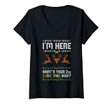 Mujer Estoy aquí, ¿cuál es tu segundo deseo de Navidad? Camiseta Cuello V