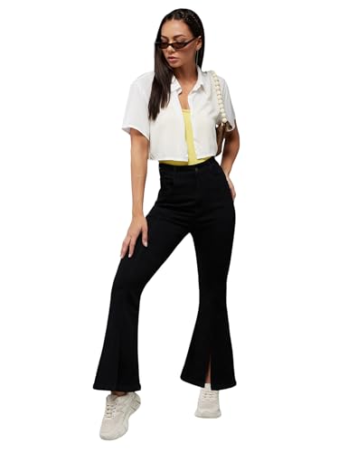Image of Miss Chase Women's Wide-Leg High-Rise Regular-Length Stretchable Shaping Denim Jeans