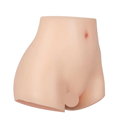 HMWBFGYM Silicone Vagina Panties Fake Pussy Panty Realistic Hiding Gaff Boxer Briefs for Ladyboy Crossdressing Apparel,Lvory,S