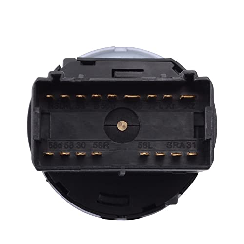 Replacement for Golf MK4 for Jetta 4 for Bora for Passat B5 Chrome Headlight Control Switch Fog Lamp Control Switch 3BD941531/3BD 941 531 Auto Window Switch Button