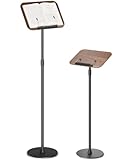 Viozon Floor Book Stand, Height Adjustable Reading Stand, Multi-Purpose Book Holder/Laptop Stand/Music Sheet Stand, 180° Tilt Desktop, Heavy-Duty Base, Two-Stage Page Clips for Thick Books