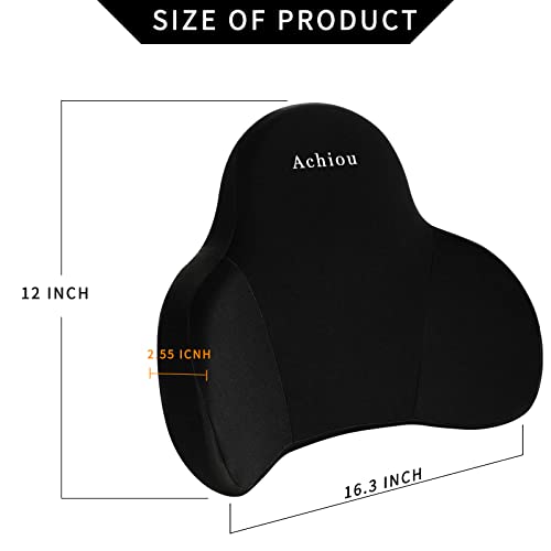 Achiou Lumbar Support Pillow For Office Chair, Back Support Pillow For Car Computer Gaming Chair, Memory Foam Pad Back Cushion For Back Pain Relief Boost Your Lower Back Comfort Zone #TOP6
