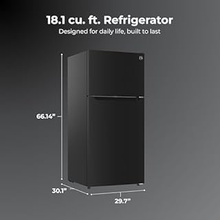 Kenmore 30" Top Mount Refrigerator with Freezer - Adjustable Shelving, Humidity-Controlled Crispers, LED Lighting, ENERGY STAR Certified, Garage Ready, 18.1 cu. ft. Capacity - Black
