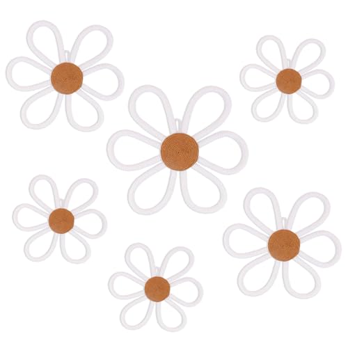 Zealor 6 Pcs Boho Daisy Flower Wall Art Decor Set,
