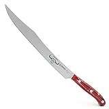 Giesser seit 1776 - Made in Germany - Tranchiermesser 31 cm Red Diamond, PremiumCut Slicer No 1, Schinkenmesser, Acryl, rot, rostfrei, deutsches Grillmesser scharf