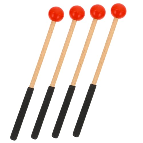 Holibanna 2 Pairs Marimba Mallets Durable Percussion Drum Sticks for Xylophone Comfortable Grip for Musicians for Marimbas and Similar Instruments