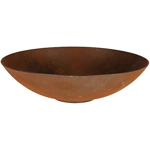 matches21 Runde Pflanzschale Pflanzgefäß Standfuß Blumenschale Kunststoff Schale Rostoptik 1 STK. Ø 35,9,5 cm Cover