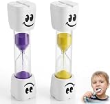 2Stück Lila+Gelb 2 Minuten Sanduhr Zähneputzen Kinder Robust Lernuhr Timer