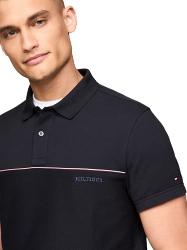 Polo de hombre Tommy Hilfiger de manga corta casual en corte regular con diseños de rayas miniatura 2