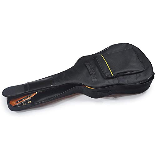 Wuudi Gitarrentasche, 104,1 cm, wasserdicht, mit doppeltem verstellbarem Schultergurt, Gitarrenkoffer, Schwarz, Schwarz , Lässig