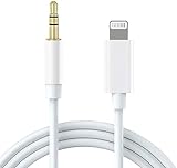 [Apple MFi Certified] Lightning to 3.5mm AUX Audio Stereo Cable, AUX Cord for iPhone Compatible with iPhone 11/11 Pro/XS/XR/X/8/7/iPad, iPod to Car Stereo, Speaker, Headphone, Support All iOS (White)