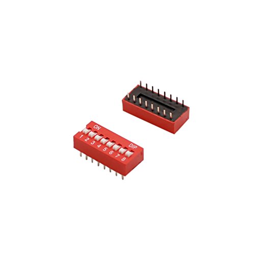 Double Row Dip Switch Assorted Kit Box Range 1 2 3 4 6 8 10 Position 2.54Mm Pcb Mountable On Off Dip Dil Switch,Slide Type Red Toggle Switch For Circuit Breadboards And Arduino 35Pcs #TOP2
