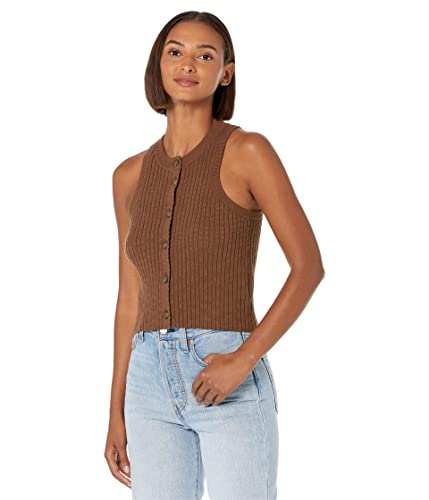 Madewell Kendale Button-Front Crop Sweater Tank Forage 2XL