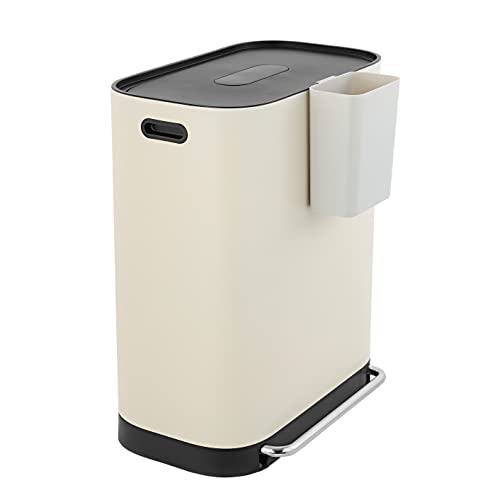 Bote de basura rectangular con pedal 16 galones Almond