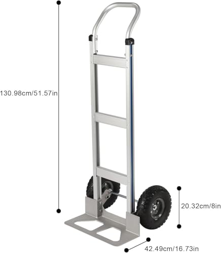 Carretilla plegable de mano de aluminio con ruedas de goma 500 lb miniatura 4