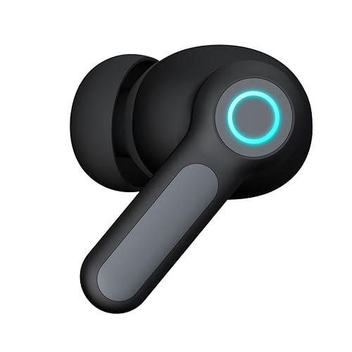 Image of Phonokart KIRA TWS Bluetooth V5.4 Earbuds with Quad Mic ENC, RGB LED Gaming Mode, 70H Playtime, Type-C Fast Charging, Touch Control Wireless Earbuds with 500mAh Battery (Black)